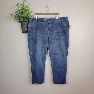 Lane Bryant Skinny Genius Fit High Rise Jegging Medium Wash Legging Jeans 24 P